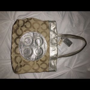 Vintage Gold and tan coach bag